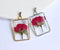 1pcs Handmade pressed flower pendant jewelry Rectangle 21x34mm