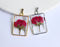 1pcs Handmade pressed flower pendant jewelry Rectangle 21x34mm