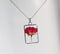 1pcs Handmade Rose pressed flower pendant necklace jewelry Rectangle 21x34mm