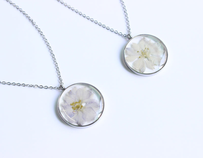 1pcs Handmade Pressed flower jewelry pendant necklace