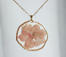 1pcs Pink swallow pressed flower Pendant Necklace