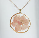 1pcs Pink swallow pressed flower Pendant Necklace