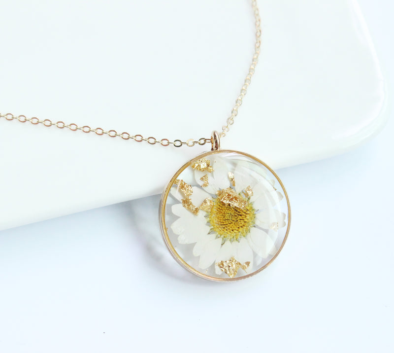 1pcs Handmade Pressed flower jewelry pendant necklace