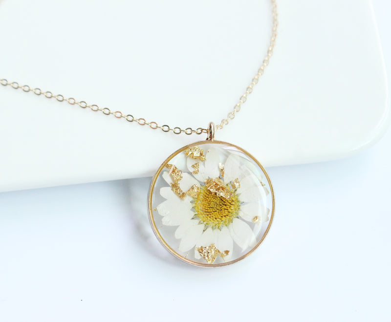 1pcs Handmade Pressed flower jewelry pendant necklace