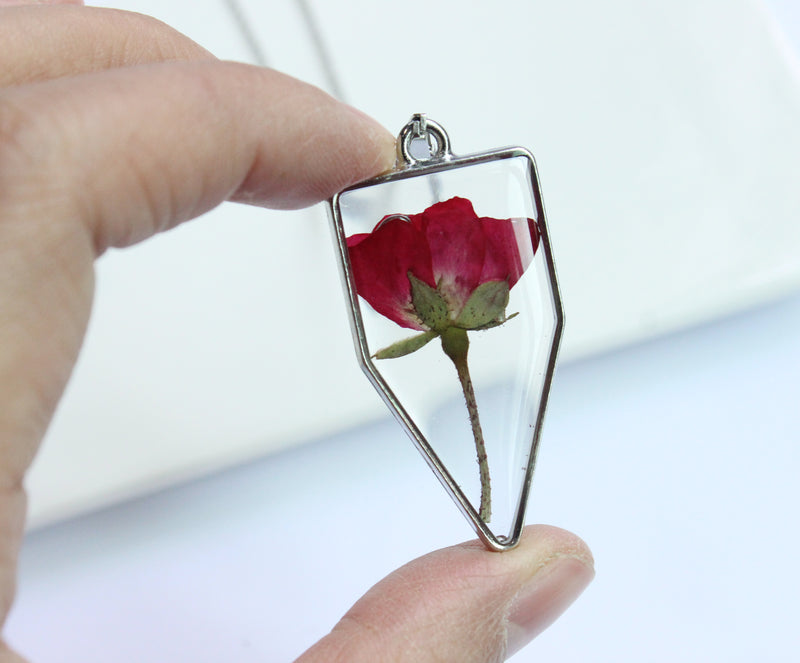 1pcs Handmade pressed flower pendant jewelry