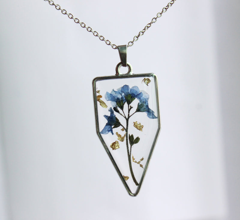 1pcs Handmade Gold leaf pressed flower pendant jewelry