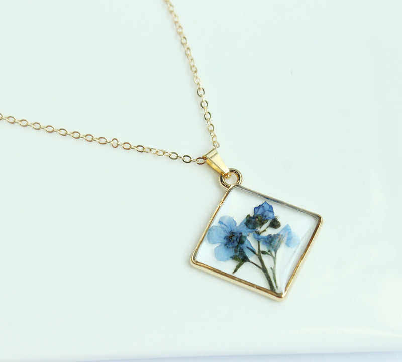 1pcs pressed flower pendant necklace, flower jewelry wholesale