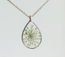 1pcs  Handmade Teardrop pressed flower pendant jewelry