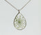 1pcs Teardrop pressed flower pendant necklace