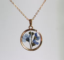 1pcs pressed flower pendant necklace, flower jewelry wholesale