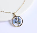 1pcs pressed flower pendant necklace, flower jewelry wholesale