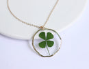 1pcs Four leaf clover pressed flower Pendant