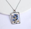 1pcs   pressed flower pendant necklace, Real dried flower jewelry wholesale