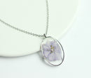 1pcs  Handmade green Resin pressed flower pendant necklace