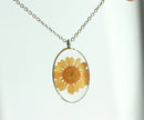 1pcs  Handmade Resin pressed flower pendant necklace