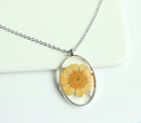 1pcs  Handmade Resin pressed flower pendant necklace