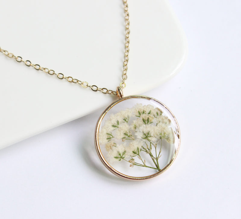 1pcs Handmade Pressed flower jewelry pendant necklace