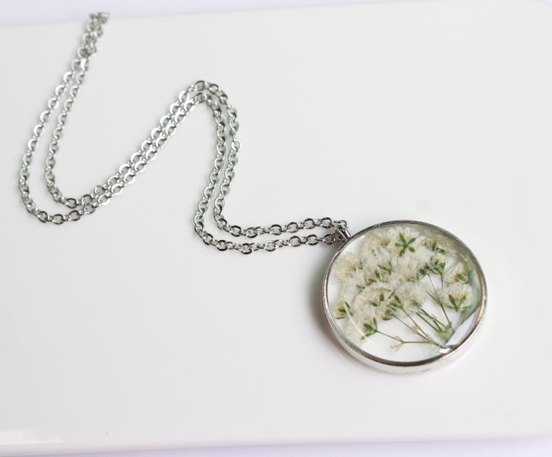 1pcs Handmade Pressed flower jewelry pendant necklace