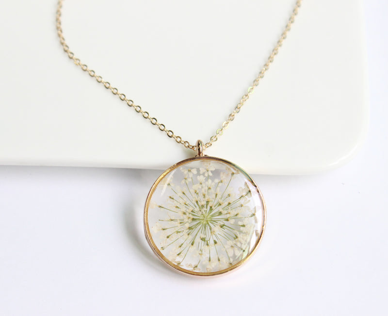 1pcs Handmade Pressed flower jewelry pendant necklace