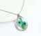 1pcs Teardrop pressed flower pendant necklace