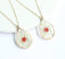 1pcs Teardrop pressed flower pendant necklace