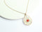 1pcs Teardrop pressed flower pendant necklace