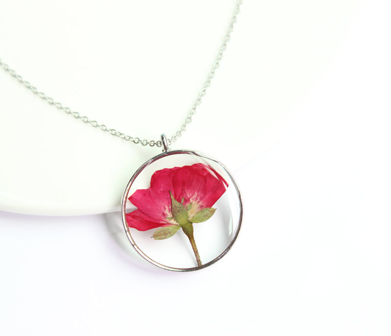 1pcs Handmade Pressed flower jewelry pendant necklace