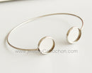 2pcs 12mm stainless steel bracelet Base Settings Bezel bracelet blanks Cabochon trays