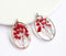 1pcs  Handmade Resin Red gypsophila pressed flower pendant necklace 39x22mm