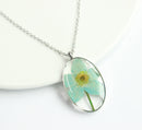 1pcs  Handmade Resin pressed flower pendant necklace