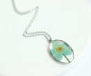 1pcs  Handmade Resin pressed flower pendant necklace