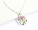 1pcs  Teardrop Resin pressed flower pendant necklace, Real dried flower jewelry