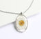 1pcs Handmade flower jewelry,Chrysanthemum Oval  pressed flower pendant necklace