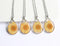 1pcs Handmade flower jewelry,Orange chrysanthemum teardrop pressed flower pendant necklace