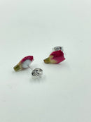 2pcs Handmade resin dried flower earrings Do not forget me rose flower