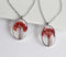 1pcs Oval red flower Handmade Leaves pressed flower pendant necklace