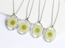 1pcs Oval flower pressed flower pendant necklace