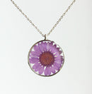 1pcs pressed flower jewelry, Real chrysanthemum pressed flower pendant necklace