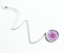 1pcs pressed flower jewelry, Real chrysanthemum pressed flower pendant necklace