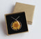 1pcs Orange chrysanthemum pressed flower pendant necklace