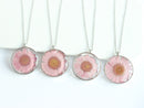 1pcs chrysanthemum pressed flower pendant necklace