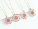 1pcs chrysanthemum pressed flower pendant necklace