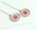 1pcs chrysanthemum pressed flower pendant necklace