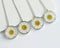 1pcs White chrysanthemum pressed flower pendant necklace, Real Flower Jewelry