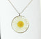 1pcs White chrysanthemum pressed flower pendant necklace, Real Flower Jewelry