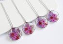 1pcs Floral pressed flower pendant necklace, Real Flower Jewelry