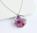 1pcs Floral pressed flower pendant necklace, Real Flower Jewelry