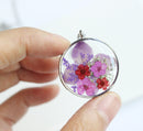 1pcs Floral pressed flower pendant necklace, Real Flower Jewelry