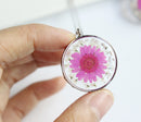 1pcs pressed flower pendant necklace, Real Flower Jewelry