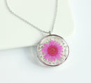 1pcs pressed flower pendant necklace, Real Flower Jewelry